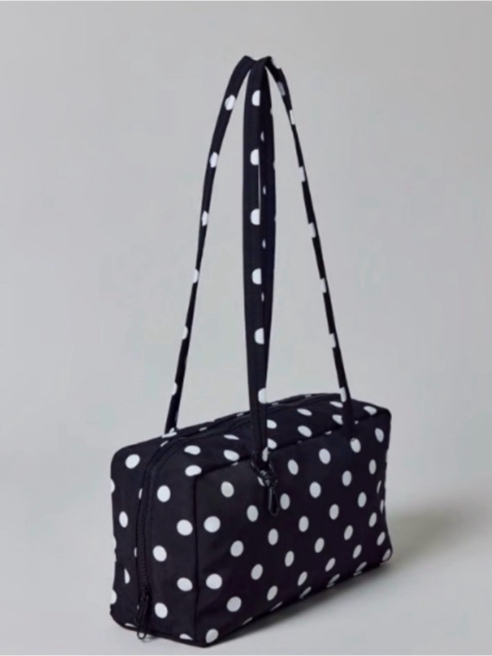 BAGGU UO exclusive black polka dot nylon bowler bag (regular).